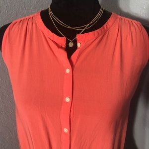 LOFT pink button down blouse